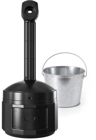 Justrite 2680 Original Smoker Cease Fire® Sicherheits-Standascher 41.9cm x 97.8cm Deco Schwarz | Selbstlöschend, Volumen 12 l, schwarz