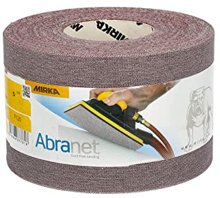 Mirka Abranet Netz Schleifrolle 115 mm x 25 m Klett Korn P120 | Netz-Schleifrolle mit Klett für Holz Spachtel Lack Kunststoff hohe Staubabsaugung langlebig