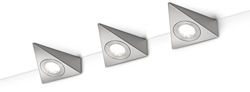 Trio Leuchten 3-er Set LED Unterbauleuchte 273370307 Ecco, Metall Nickel matt, 3 Watt LED