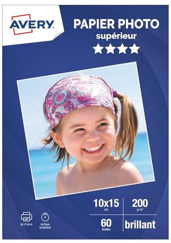 AVERY-C 2549-60-60 Blatt Fotopapier, hochglänzend, 200 g/m ², für Tintenstrahldrucker, A6.