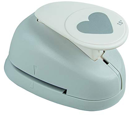 Rayher Paper Craft Punch with Heart Design, Lever Punch for Card Making and Scrapbooking, 3.81cm, 1 1/2, 89845000