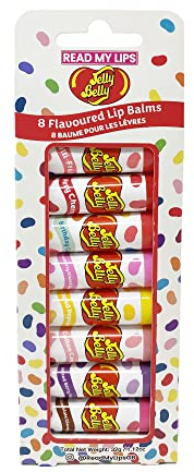 READ MY LIPS - Jelly Belly Flavoured Lip Balm Set - Formulated With Beeswax - Fun Party Bag Fillers Or Christmas Stocking Stuffers - Cruelty Free - 8 Exciting Tastes Party Pack