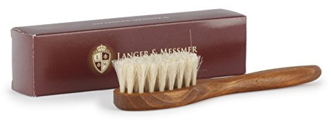Langer & Messmer premium applikationsborste av fint hästhår för applicering av skokräm och skovax – ännu tätare besatt – krämborste i skomakarkvalitet