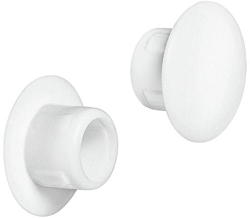 Gedotec Lot de 20 cache-vis ronds pour meubles - H1116 - Diamètre : 8 mm - En plastique blanc pour alésage aveugle - Fabriqué en Allemagne - Pour meubles et vis