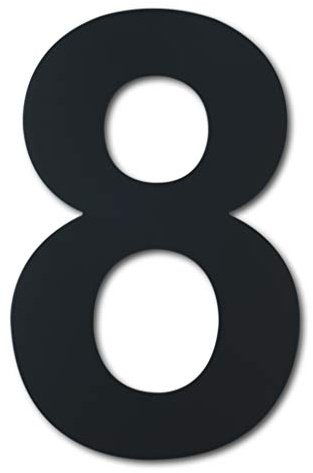 Casa moderna spazzolata numero 4 pollici, altezza 102 mm, acciaio inossidabile 304 massiccio, placcato nero (Numero 8 Otto)