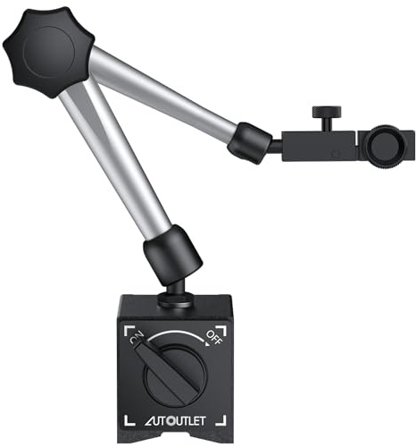 AUTOUTLET Magnetischer Standfußhalter für Messuhr, Starke Magnetische Standfuß Basis Halter, 176lbs/80kg Maximale Zugkraft, Universal flexibler Magnethalter für Messuhr Messwerkzeug