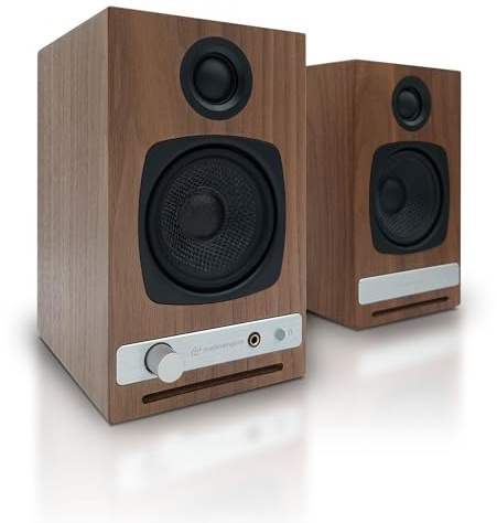 Audioengine HD3 60W Enceintes de Bureau alimentées sans Fil | DAC 24 Bits USB et amplificateur analogique intégrés | aptX HD Bluetooth, entrées USB, RCA et 3, 5 mm | Cbles Inclus