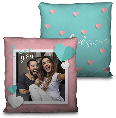Cojín San Valentín Personalizado. Cojín Personalizado con Foto. Regalos Originales para mi Novio. Cojines Sofá. Detalles para Pareja. Regalos 14 de Febrero. Almofada Personalizada. Dia Dos Namorados.