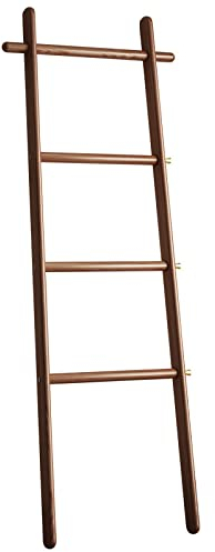 GAOYH Échelle à vêtements, échelle Porte-Serviettes en Bambou, 4 Rails en Bambou, échelle à vêtements avec Crochets en Laiton et Pieds antidérapants, Porte-Serviettes échelle décorative en Bambou