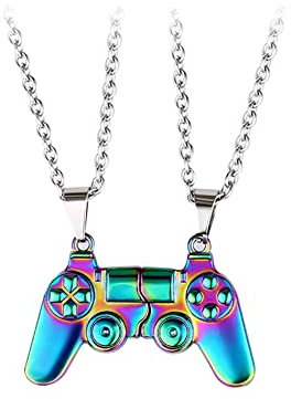 Mode Kreative Magnetische Halskette Paar-Halskette Game Controller Anhänger Halskette Geschenk für Männer Frauen Persönlichkeit Paar Schmuck Partnerketten Freundschaftskette Geburtstag Valentinstag