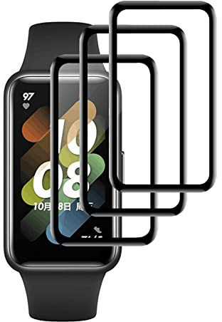 NUCNOK [3 Pack Protector Pantalla para Huawei Band 7,TPU Film HD Transparente Flexible Película,Cobertura Completa,Sin Burbujas,Antiarañazos