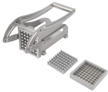 TECH DISCOUNT Coupe Frites Ménager - 2 Grilles en Acier Inoxydable，Presse à Pommes de Terre Manuelle (2 Grilles en Acier Inoxydab)