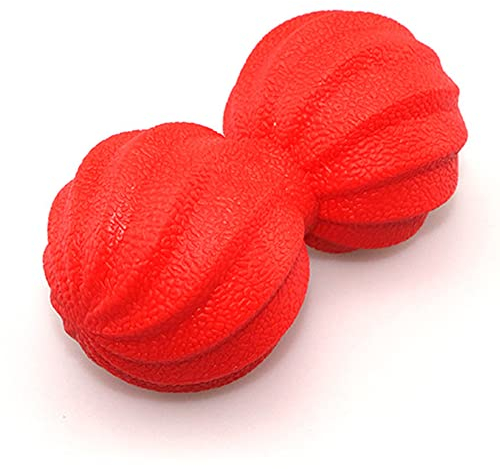 LTLCLZ Massageball Schmerzlinderung Triggerpunkttherapie Für Muskelknoten Fitness Yoga Spritzgegossener TPE Erdnussspiral Massageball,Rot