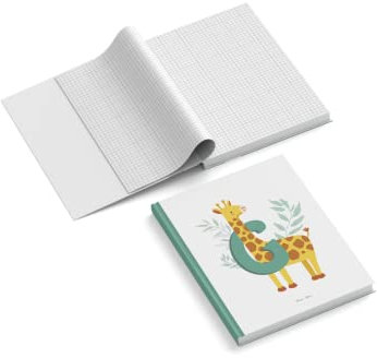 easyprint Notizbuch personalisiert mit Name | Buchstabe Monogramm Initiale G | 201 x 297 mm | DIN A4 | Hardcover | 128-seitig | Papier 100 g/m² | kariert | Tagebuch | Notizblock | Reisetagebuch