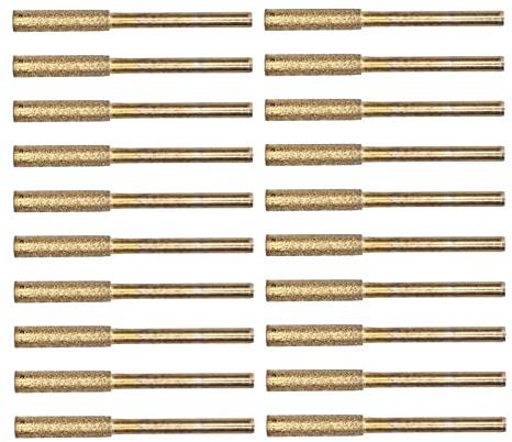 20 pezzi Affila Catena Motosega, Affilatrice per Motoseghe Diamantate Affilatrice Lima per Motoseghe Diamantate Punte per Molatura in Pietra Affilatrici Motoseghe (4,8 mm)