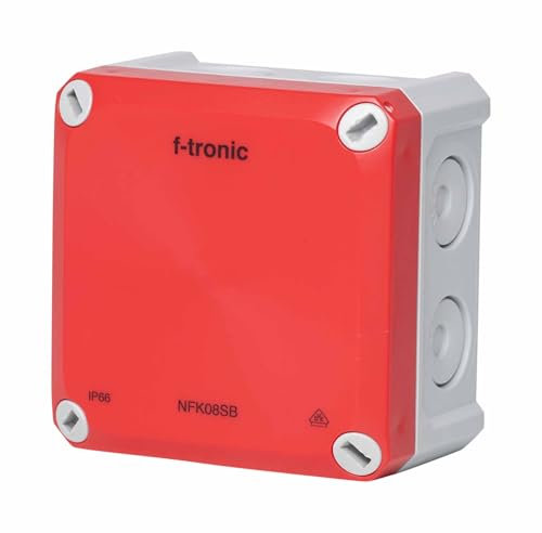 Boîte de dérivation FR 85x85x54mm membrane de perforation IP66 PS gris rouge éclairage de sécurité