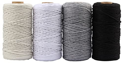 Anneome Natürliches Baumwollseil Lang Breit Geflochtenes Baumwollseil Für Handarbeiten Stickgarn Mehrzweck-handgewebtes Seil Zum Binden Und Flechten