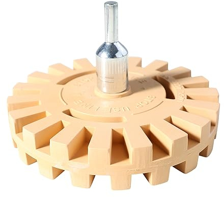 ZCYKJ Professioneller, extra dicker 25 mm Radiergummi, 10 cm Durchmesser, Toffee-Radgummi, mit Bohrmaschinen-Adapter, Entfernen von Nadelstreifen, Aufklebern, Etiketten, Klebstoffen, Abziehbildern von