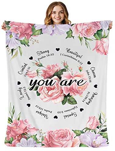Christliche Geburtstagsgeschenke für Frauen, Freunde, Decke, 203,2 x 152,4 cm, einzigartig, inspirierend, religiös, katholisch, spirituell, Taufe, Komformation, Geschenke für Mädchen, Patentante