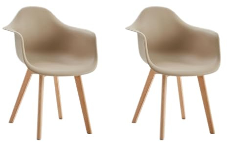 EGOONM 2er Set Nordische Küche Esszimmerstühle, Esszimmerstuhl mit Massivholzbeinen, Stühle für Schlafzimmer, Wohnzimmer, Küche (Braun)