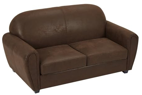 Vente-unique - Canapé 3 Places en Microfibre Aspect Cuir Vieilli Club Victory III