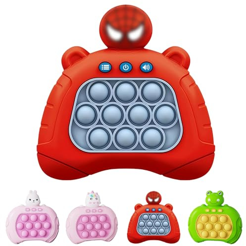 Light Up Pop it Game Quick Push Bubbles Game,Red Spider Handheld Fast Speed Pushing Game,Poppet Game Sensory Fidget Toys for Autism,Puzzle Pop Game Controller Spider Push Button Toy for Boys Xmas Gift