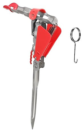 KICHOUSE Automatisch Seestangen-Federhalterung Angelrutenhalterung Angelrutenständer für den Feder Angelrutenhalter Fischrutenhalter Rostfreier Stahl Einfügung Ziel Silikon