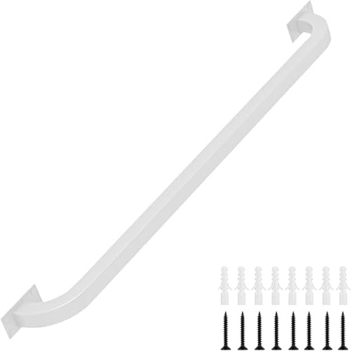 Lonmrrton Pasamanos para escaleras - Kit Completo 30 cm-600 cm, pasamanos de Escalera de Hierro Forjado de Metal Pasamanos de Pared para escaleras Interiores y Exteriores Blanco (Size : 80cm)