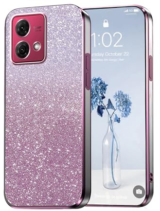 PanXCase Funda Purpurina para Motorola Moto G84 - Carcasa Transparente Glitter Mujer, Diseño Elegante Brillante Femenina Ultra Delgado Antigolpes Cover (Rosa)