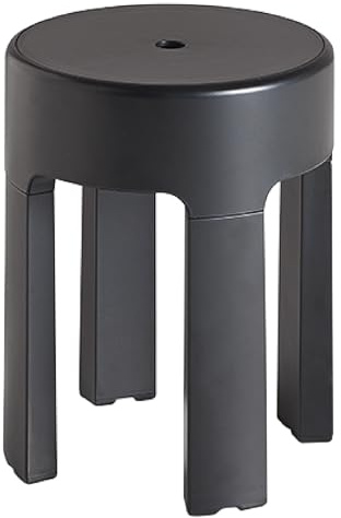 Gedy NEWBOX Taburete-Banqueta baño con almacenaje, Resinas termoplásticas, Negro, 39,5 x 29,5 x 44, Carga máxima 150Kg