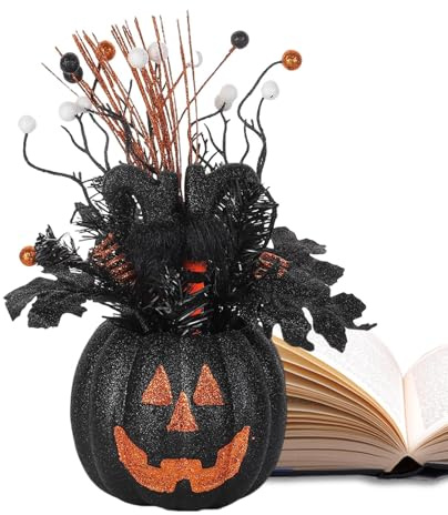 Adorno de Mesa de Calabaza de Halloween, Figuras de Halloween, centros de Mesa de Calabazas Negras, decoración Festiva de Calabaza, Regalos de Fiesta versátiles para Ventana