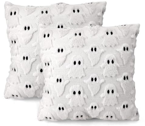 GADITIEK 2 Stück Halloween Kissenbezug 45 x 45 cm, Lustig Geister Deko Halloween Kissen Herbstdeko Innen Zimmer Deko Aesthetic Bettwäsche Aesthetic Decor (Nur Cover)
