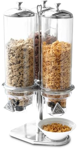 WOTZOV Dispensador de Alimentos Triple indispensable para encimera, máquina dispensadora de Alimentos Secos de Triple Control para Dulces, nueces, Granola, dispensador de Cereal
