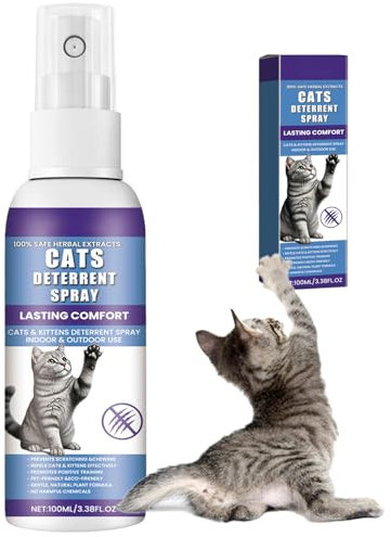JJPJL 100ml Repellente per Gatti,Repellente Gatti,Spray Repellente per Gatti,Repellente per Gatti Divano,Spray AntiGraffio Gatto,per Cavi,Vestiti,Mobili,Piante