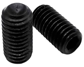 AYYSSM 50 Stück M2 M2.5 M3 M4 M5 M6 M8 DIN916 Schwarz 12.9 Stahl Sechskant Innensechskant Ringschneide Madenschraube Stellschraube(2mm,M2 50pcs)