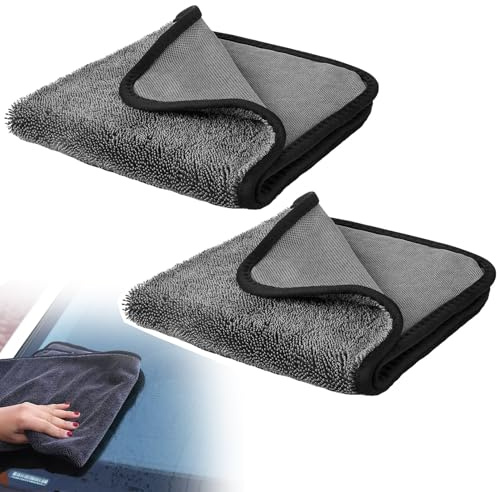 2 Pcs Wipe Bathroom Drying Cloth,Window Cleaning Shower Glass Cloths Microfibre Shiny Wipes Towel,Magic Super Absorbent Towelogy Best Clean,Streak-Free Microfiber Towels for Bath Kitchen(40 * 40cm)