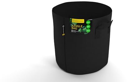 GROWTENT - 5 x Pflanzsack - Stofftopf - 20l, ⌀30cm x h30cm - Rund, aus starkem Stoff, mit Griffen - Kartoffelsack, Grow Bag, für Indoor & Outdoor, für Pflanzen, Blumen, Tomaten, Paprika