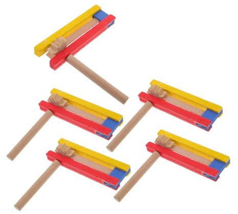 CHICAMPERA 5pièces Cliqueur à Bruit Mexicain Bois Rotatif Générateur De Bruit pour Maison Événements Fêtes Anniversaire