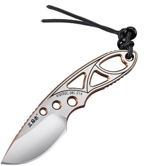 Sanrenmu Fixed Blade Knife Full Tang Mini Compact 1.57 12C27 Blade for Outdoor Camping Hiking (Orange)