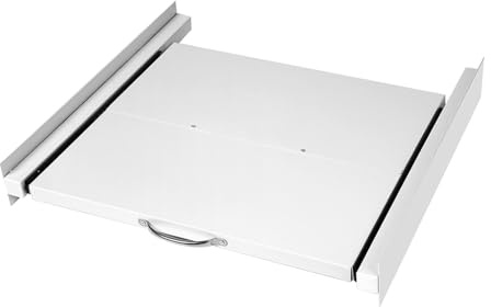 Telaio di collegamento in metallo con piastra estraibile, accessorio per lavatrice asciugatrice, 60 x 54 cm, universale, kit intermedio per cesto della biancheria, bianco