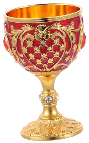 Alipis Vaso De De Metal Vintage Copa De Licor Retro Pequeña Para Whisky Casa Grabados Decorativos