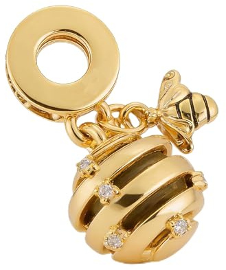 WEIMU Golden Charms 925 Sterling Silber Charm für Armband & Halskette, Schmuck Geschenke für Damen