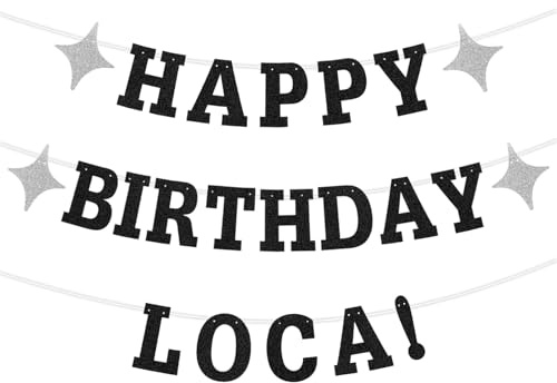 Banner de Feliz Cumpleaños Loca, Banner Cumpleaños con Temática Vampiro Negro Brillante Recuerdos Fiesta Gótica y Suministros Decoración para Ella 18 21 25 y 30