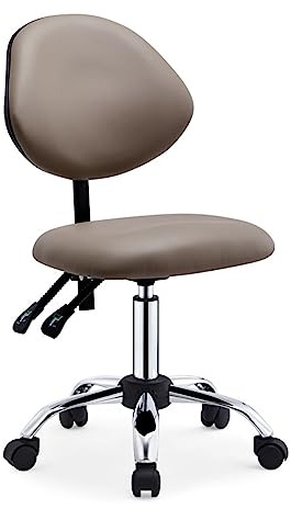 Tabouret de selle ergonomique – Chaise roulante réglable en hauteur avec dossier et roues, idéal pour les hygiénistes dentaires, chiropraticiens et professionnels, design inclinable confortable pour