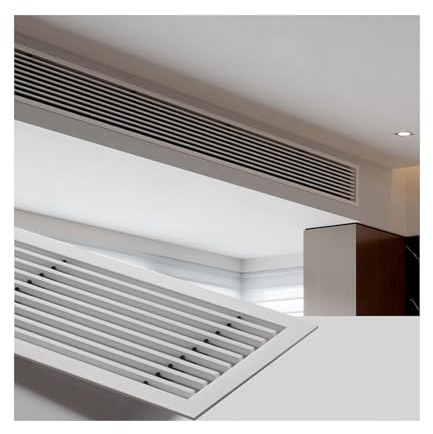 Rejilla de ventilación rectangular de 40 x 20 cm, ajustable, de acero ABS, para aire acondicionado central, ideal para sala de estar y garaje, control de flujo de aire duradero y eficiente
