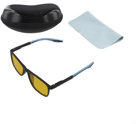 TR90 Rahmen-Fahrbrille mit gelben Gläsern für die Nacht zur Unterstützung von Blendung und Kontrastverbesserung bei schwierigem Wetter (schwarz)