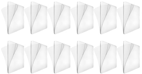 HOOWIFFY 12pcs 6cm Double-Sided Nano Adhesive Tape Strong Fixed Paste Waterproof Mounting Tape for Wall Picture Hanging and Office Use