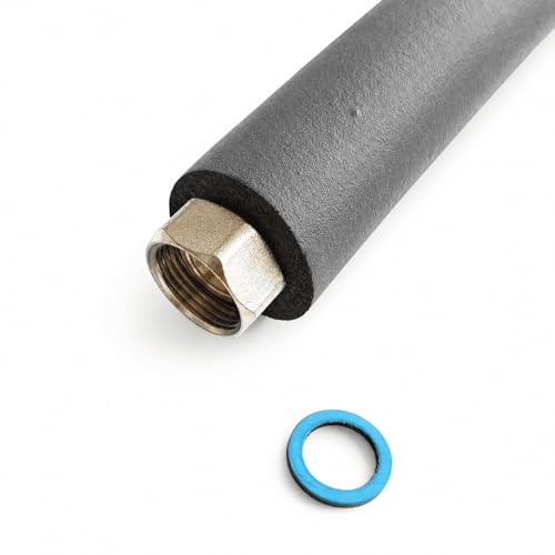 Edelstahlwellrohr DN32 1 1/2 Zoll, mit 13mm EPDM Isolierung, 2000mm (2m) | Flexschlauch beidseitig 1 1/2 mit Überwurfmutter, Montagefertig, Sanitär & Heizung (Solar, Warmwasser- und Pufferspeicher)