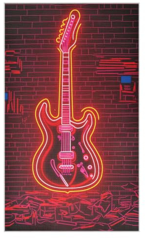 ODAWA Neon gitarr röd återanvändbar kök diskduk 45 x 76 cm