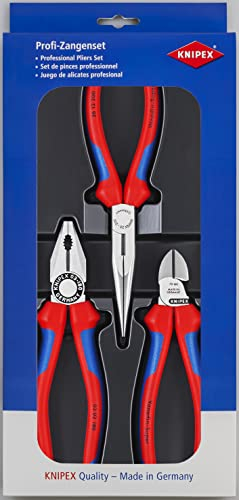 KNIPEX Montage-Paket, 3-teilig, 160 bis 200 mm, Grundausstattung für unterwegs, Zangenset, Werkzeugset, 00 20 11